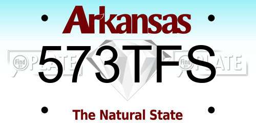 573TFS Arkansas License Plate