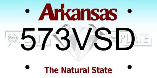 573VSD Arkansas License Plate