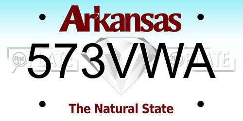 573VWA Arkansas License Plate