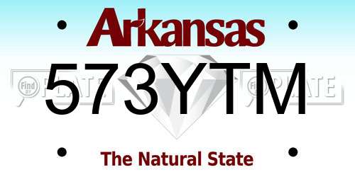 573YTM Arkansas License Plate
