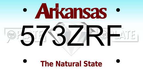 573ZRF Arkansas License Plate