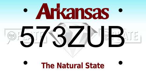 573ZUB Arkansas License Plate