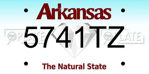 5741TZ Arkansas License Plate
