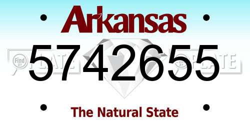 5742655 Arkansas License Plate