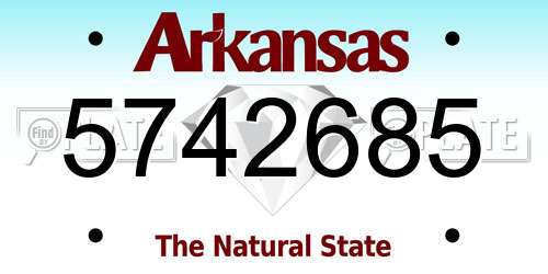 5742685 Arkansas License Plate