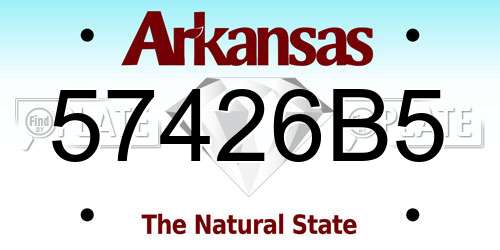 57426B5 Arkansas License Plate