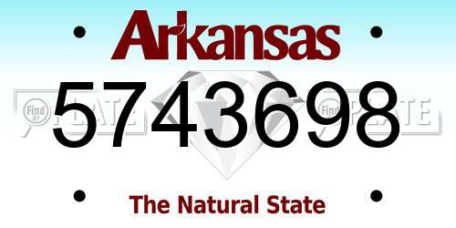 5743698 Arkansas License Plate