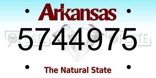 5744975 Arkansas License Plate