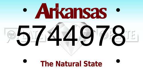 5744978 Arkansas License Plate