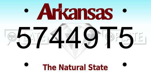 57449T5 Arkansas License Plate