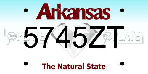 5745ZT Arkansas License Plate