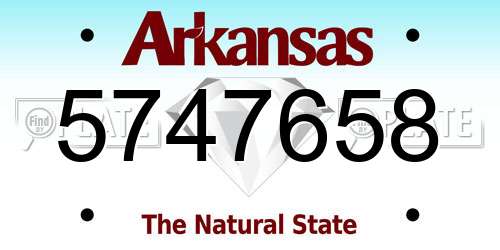 5747658 Arkansas License Plate