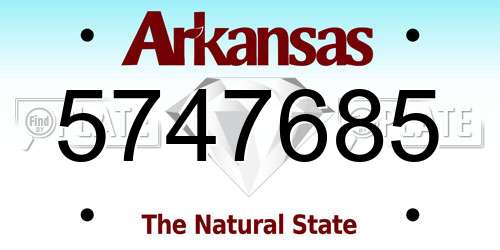 5747685 Arkansas License Plate