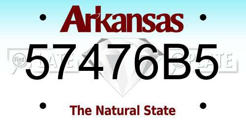 57476B5 Arkansas License Plate