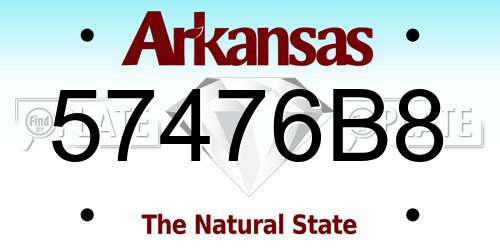 57476B8 Arkansas License Plate