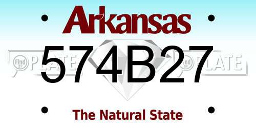 574B27 Arkansas License Plate