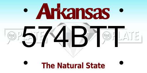 574BTT Arkansas License Plate