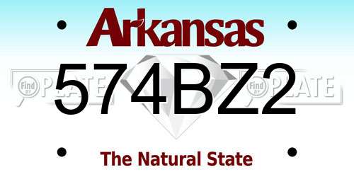 574BZ2 Arkansas License Plate
