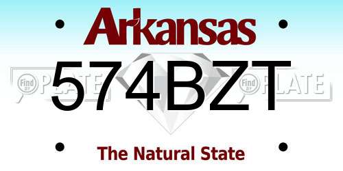 574BZT Arkansas License Plate