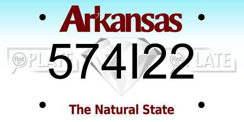 574I22 Arkansas License Plate
