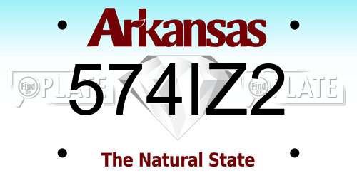 574IZ2 Arkansas License Plate