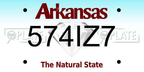 574IZ7 Arkansas License Plate