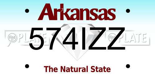 574IZZ Arkansas License Plate