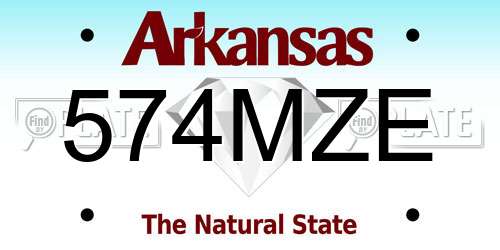 574MZE Arkansas License Plate