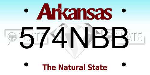 574NBB Arkansas License Plate