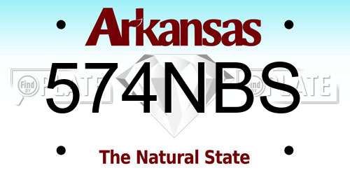 574NBS Arkansas License Plate