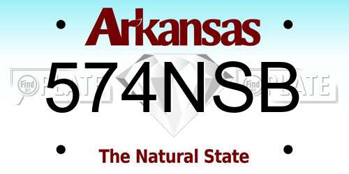 574NSB Arkansas License Plate