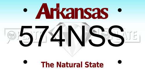 574NSS Arkansas License Plate