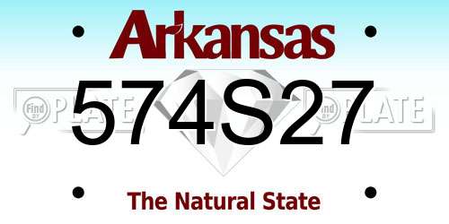 574S27 Arkansas License Plate