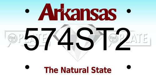 574ST2 Arkansas License Plate
