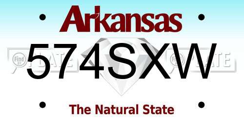 574SXW Arkansas License Plate