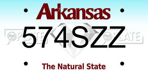 574SZZ Arkansas License Plate