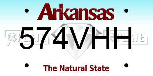 574VHH Arkansas License Plate