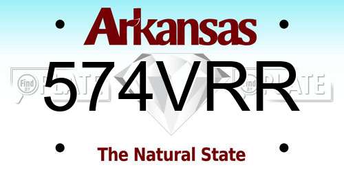 574VRR Arkansas License Plate