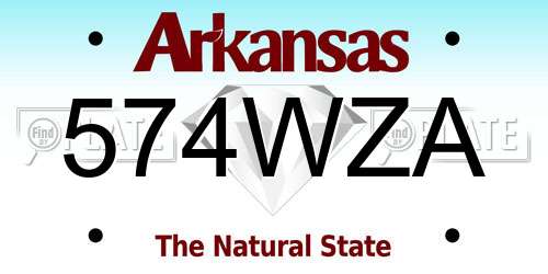 574WZA Arkansas License Plate