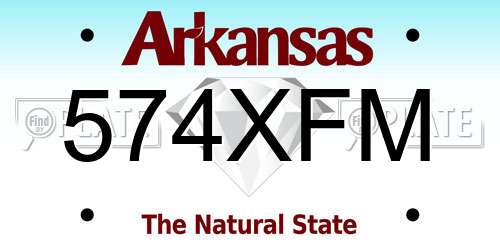 574XFM Arkansas License Plate