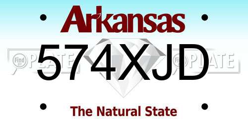 574XJD Arkansas License Plate