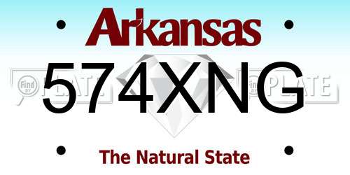 574XNG Arkansas License Plate
