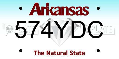 574YDC Arkansas License Plate