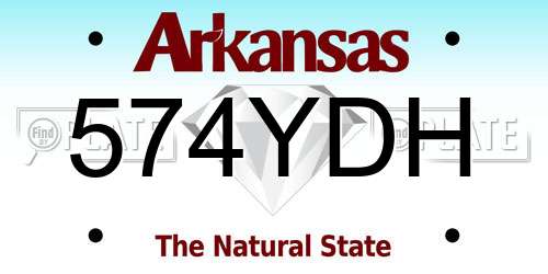 574YDH Arkansas License Plate
