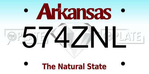 574ZNL Arkansas License Plate
