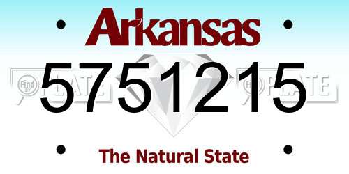 5751215 Arkansas License Plate