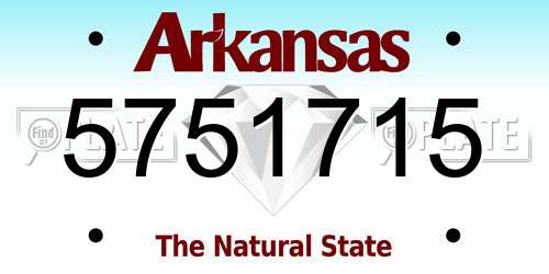 5751715 Arkansas License Plate