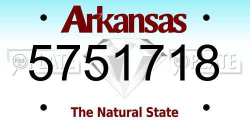 5751718 Arkansas License Plate
