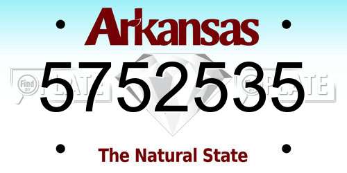 5752535 Arkansas License Plate