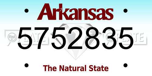 5752835 Arkansas License Plate